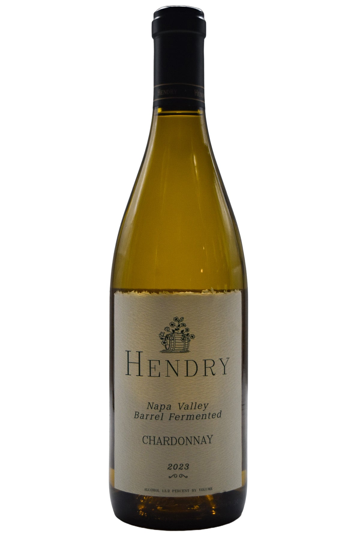 Bottle of Hendry Barrel Fermented Napa Valley Chardonnay 2023-White Wine-Flatiron SF