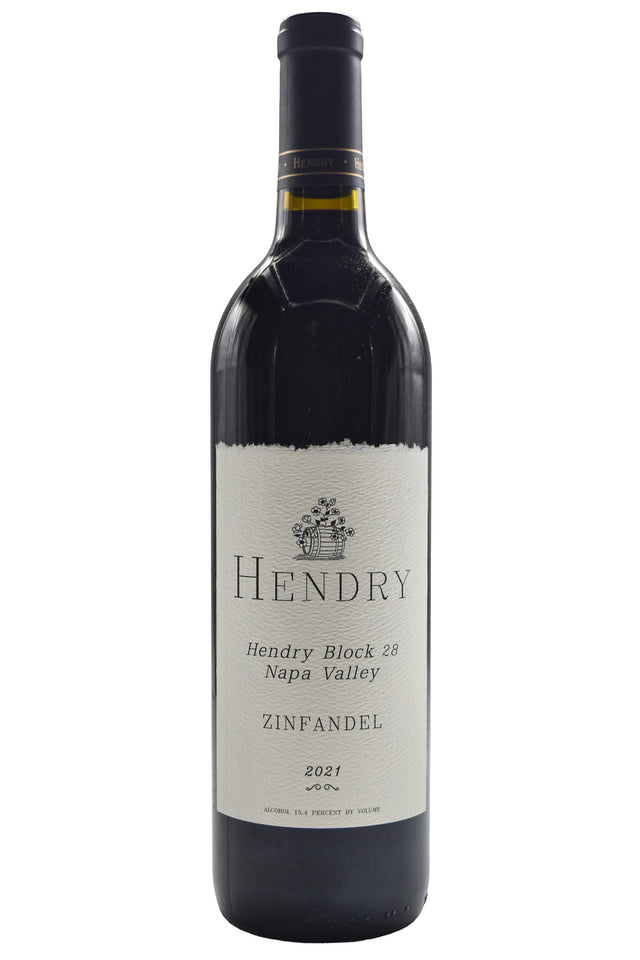 Bottle of Hendry Napa Valley Zinfandel Block 28 2021-Red Wine-Flatiron SF