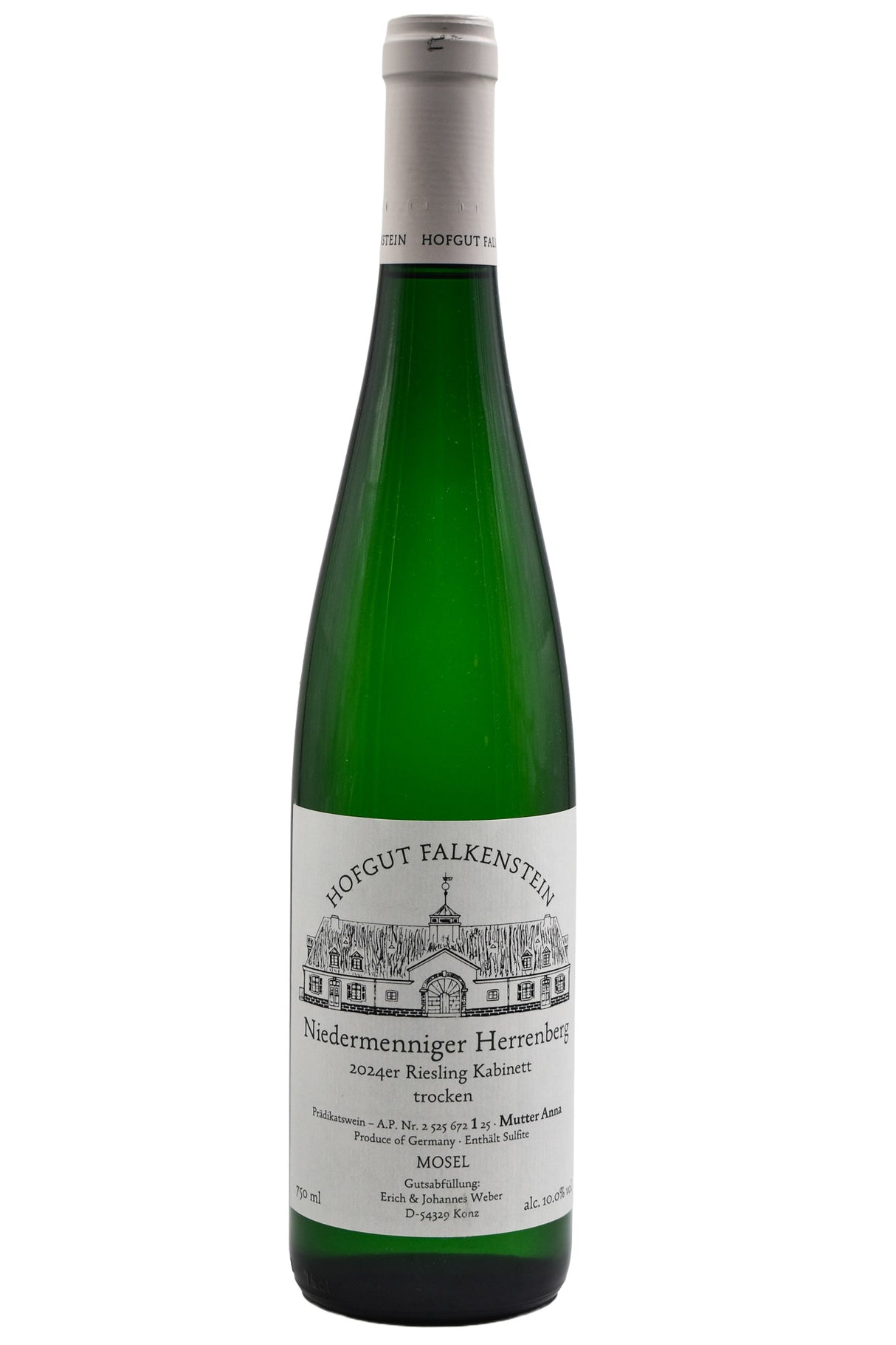 Bottle of Hofgut Falkenstein Niedermenniger Herrenberg Riesling Kabinett Trocken 2024-White Wine-Flatiron SF