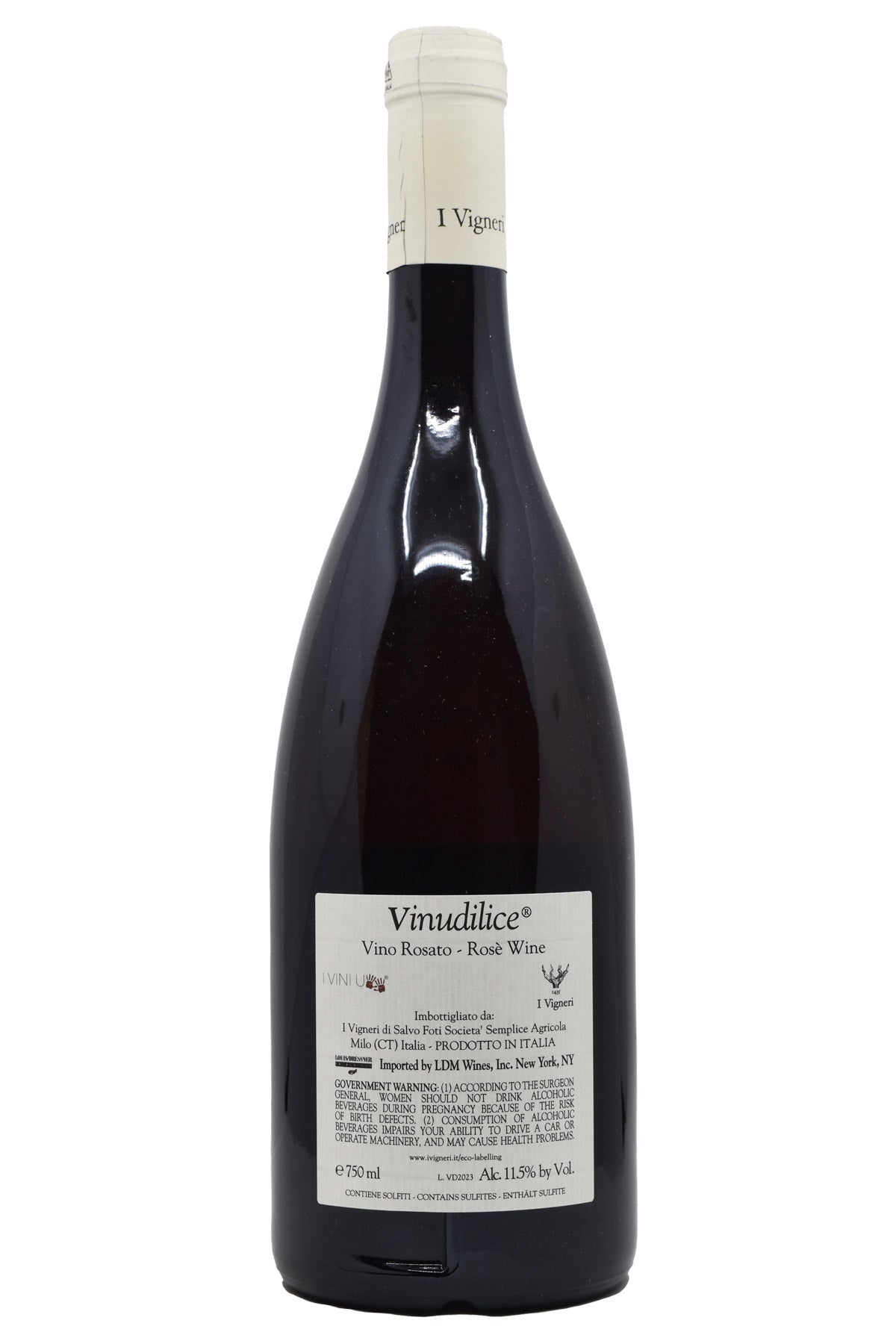Bottle of I Vigneri di (Salvo Foti) Etna Rosato Vinudilice 2024-Rosé Wine-Flatiron SF