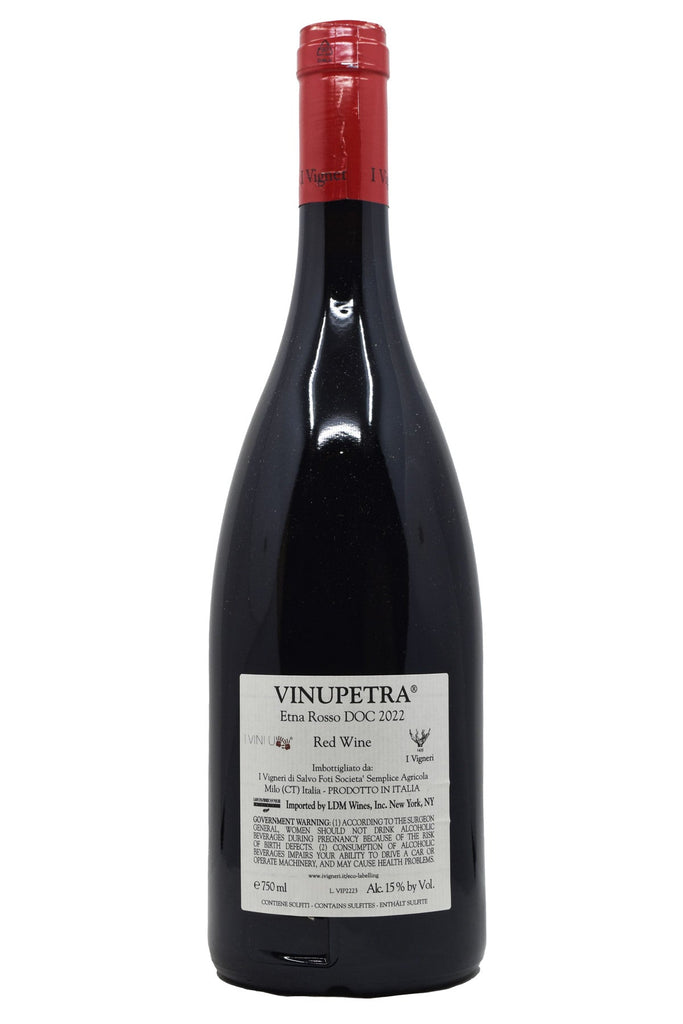 Bottle of I Vigneri di Salvo Foti Etna Rosso Vinupetra 2022-Red Wine-Flatiron SF