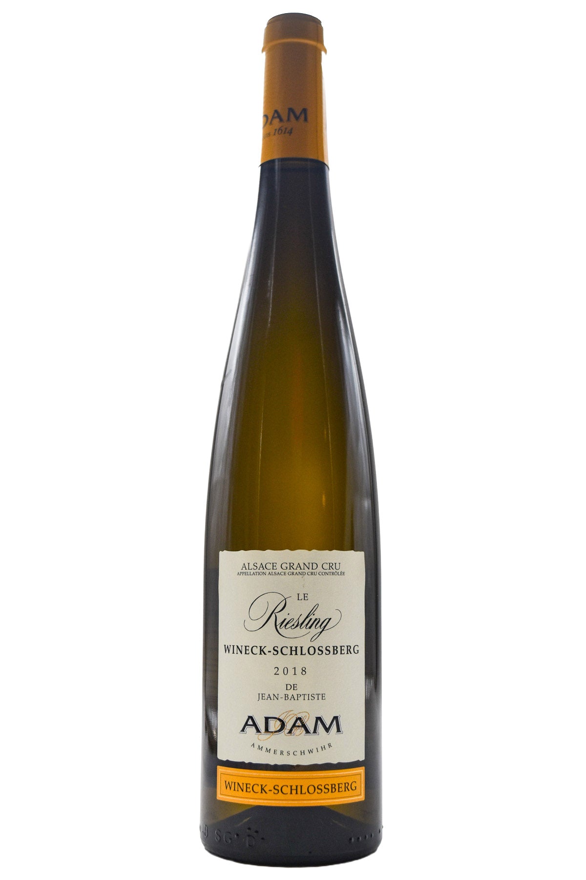 Bottle of Jean-Baptiste Adam Riesling Wineck-Schlossberg Grand Cru 2018-White Wine-Flatiron SF