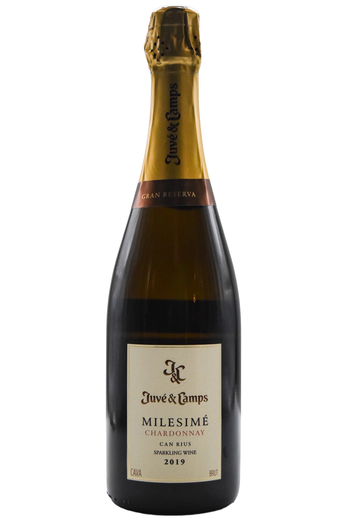 Bottle of Juve & Camps Millesime Chardonnay 2019-Sparkling Wine-Flatiron SF