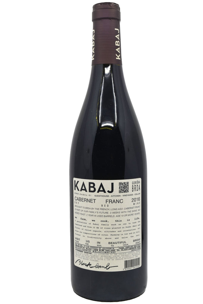 Bottle of Kabaj Cabernet Franc 2016-Red Wine-Flatiron SF