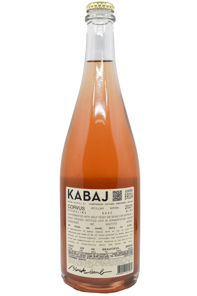 Bottle of Kabaj San Lurinz Corvus Rose Pet Nat 2021-Sparkling Wine-Flatiron SF