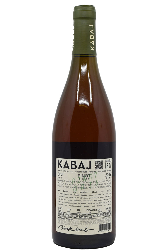 Bottle of Kabaj Sivi Pinot 2019-Orange Wine-Flatiron SF