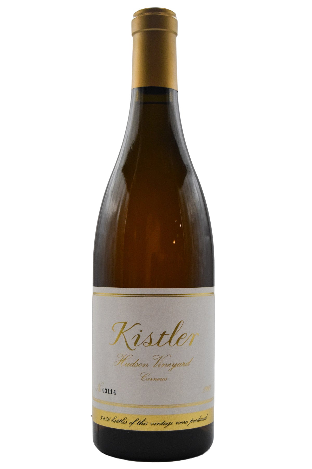 Bottle of Kistler Carneros Chardonnay Hudson Vineyard 1995-White Wine-Flatiron SF