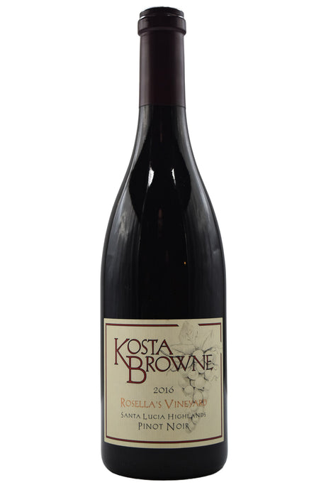 Bottle of Kosta Browne Santa Lucia Highlands Pinot Noir Rosella's Vineyard 2016-Red Wine-Flatiron SF