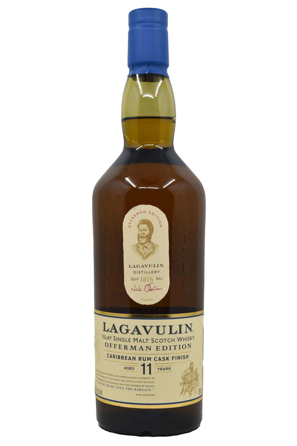 Bottle of Lagavulin Offerman Edition Caribbean Rum Cask Finish 11 Year Scotch Whisky-Spirits-Flatiron SF