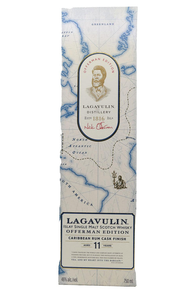 Bottle of Lagavulin Offerman Edition Caribbean Rum Cask Finish 11 Year Scotch Whisky-Spirits-Flatiron SF