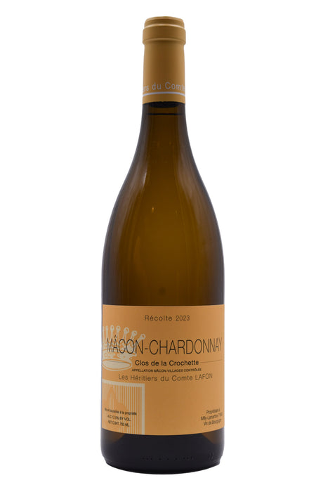 Bottle of Les Heritiers du Comte Lafon Macon Clos Crochette 2023-White Wine-Flatiron SF