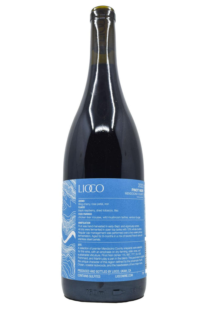 Bottle of Lioco Mendocino County Pinot Noir 2022-Red Wine-Flatiron SF