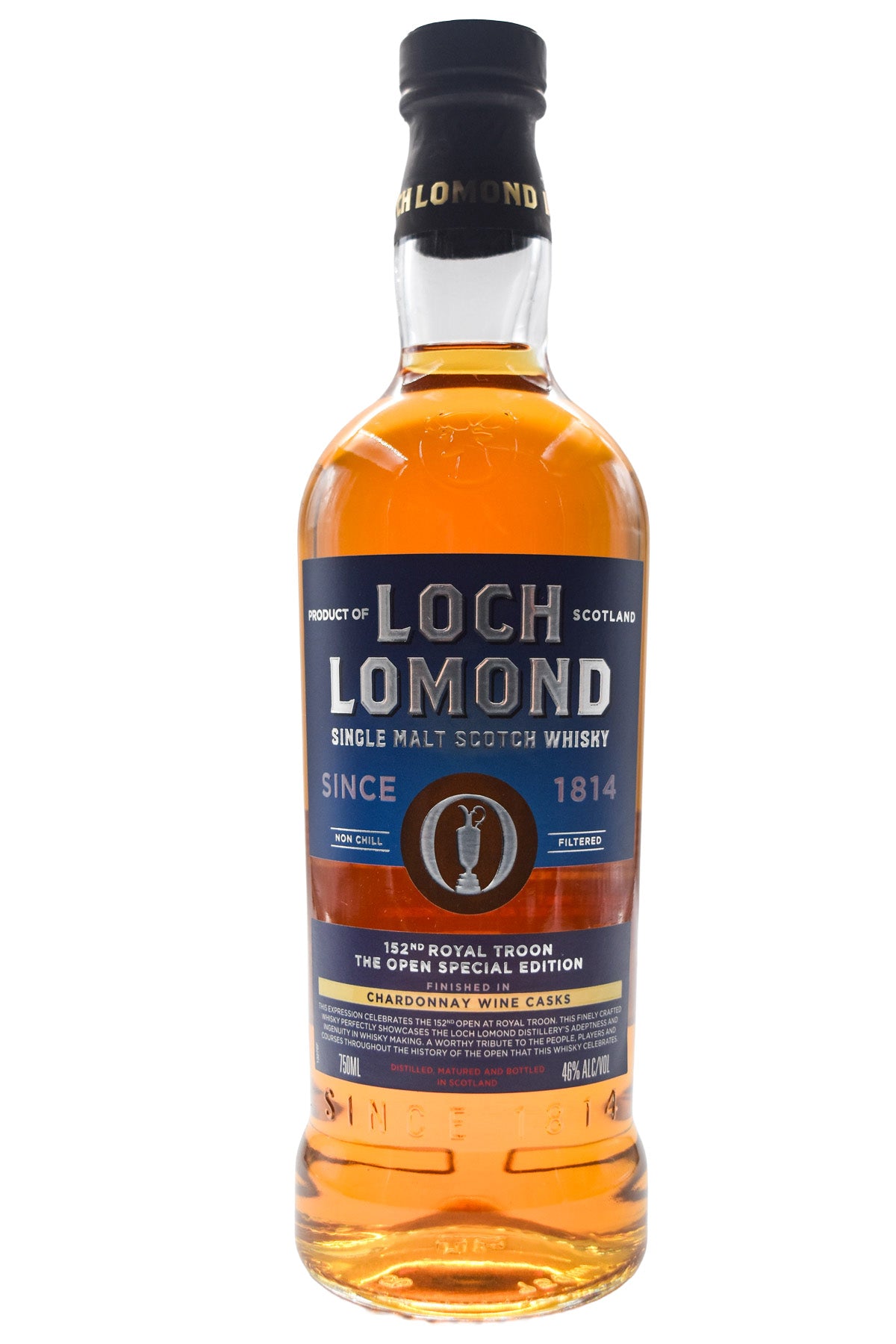 Bottle of Loch Lomond The Open Special Edition 152th Royal Troon Single Malt Scotch Whisky Chardonnay Barrel Finished-Spirits-Flatiron SF