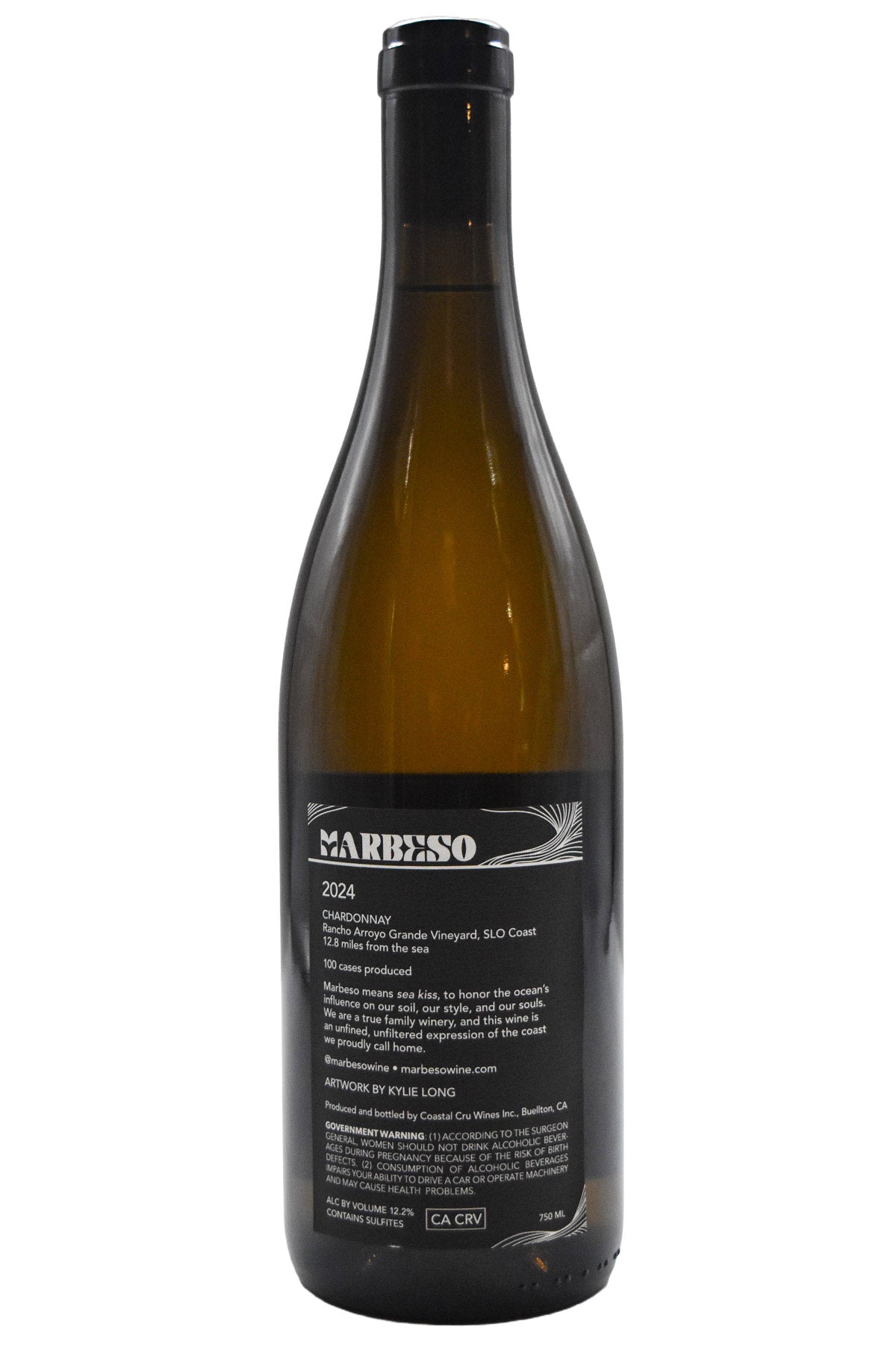 Bottle of MarBeso SLO Coast Chardonnay Rancho Arroyo Grande Vineyard 2024-White Wine-Flatiron SF