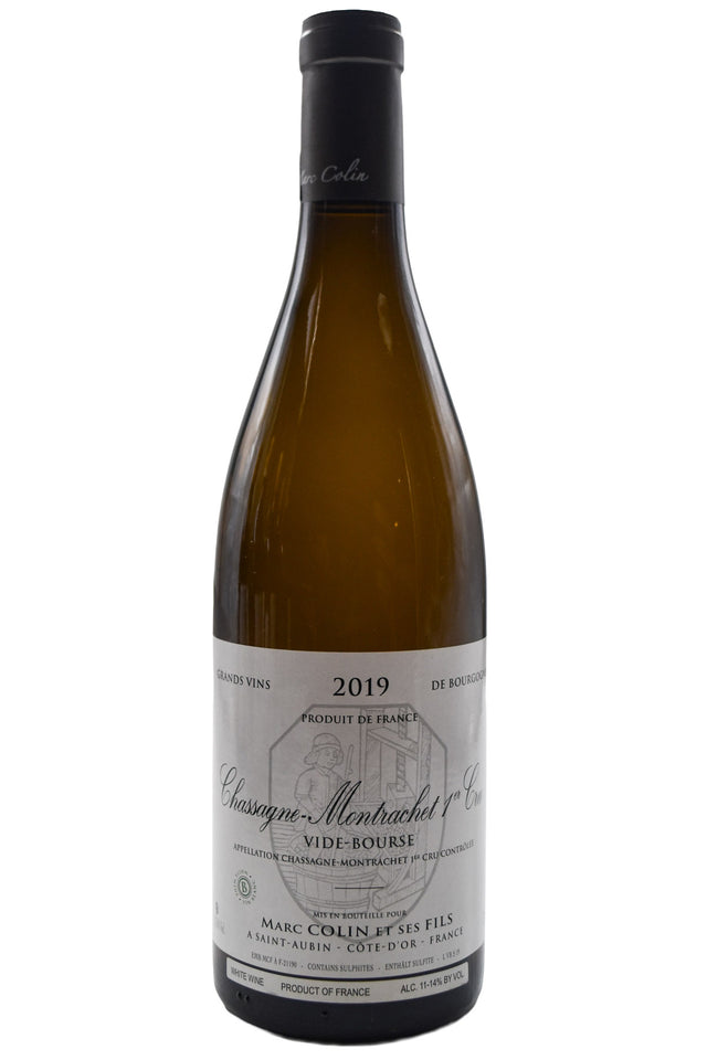 Bottle of Marc Colin et Fils Chassagne Montrachet 1er Cru Vide-Bourse 2019 [NET]-White Wine-Flatiron SF