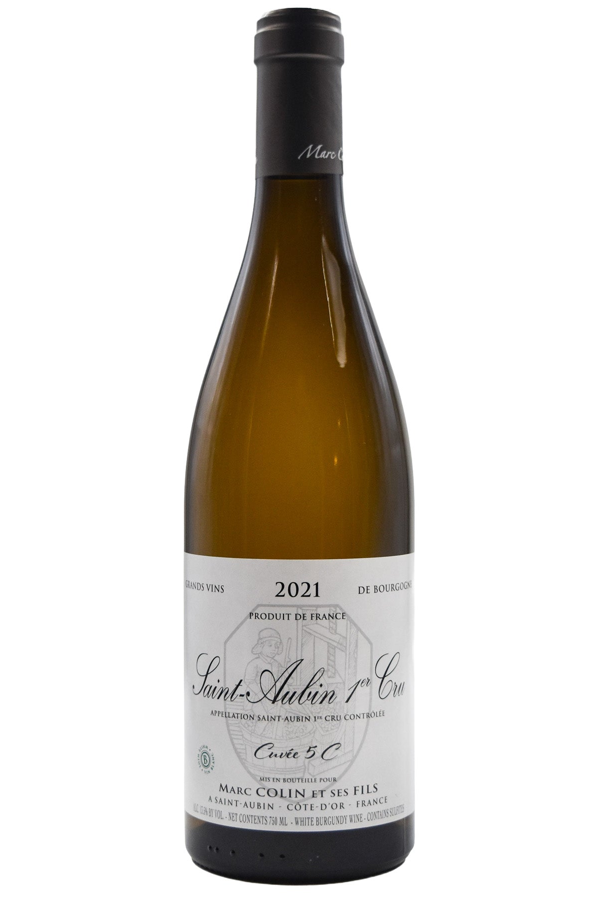Bottle of Marc Colin et Fils Saint-Aubin 1er Cru Cuvee 5C 2021-White Wine-Flatiron SF