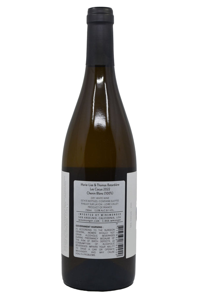 Bottle of Marie-Lise & Thomas Batardiere Chenin Blanc Les Cocus 2022-White Wine-Flatiron SF