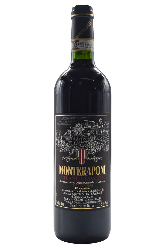 Bottle of Monteraponi Chianti Classico Riserva Il Campitello 2020-Red Wine-Flatiron SF