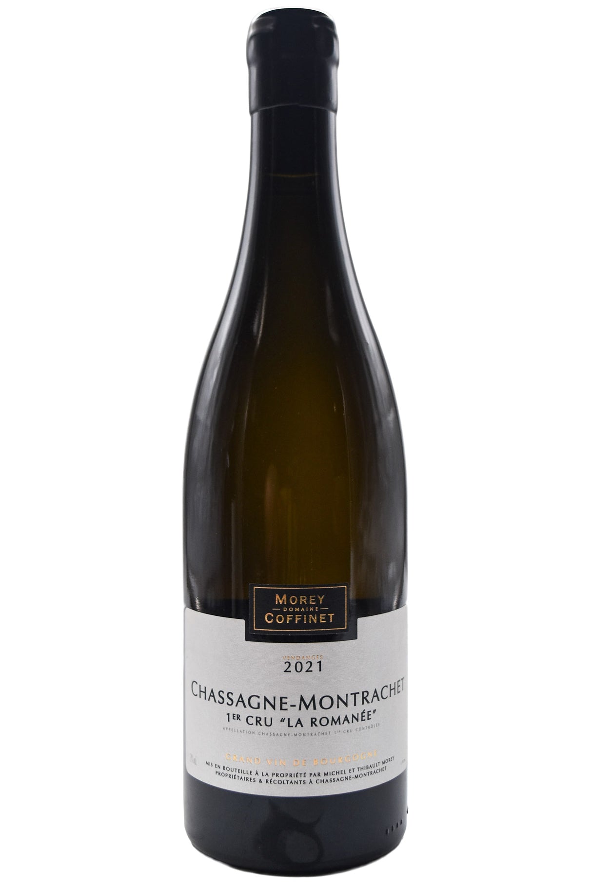 Bottle of Morey Coffinet Chassagne Montrachet 1er Cru La Romanee 2021 [NET]-White Wine-Flatiron SF