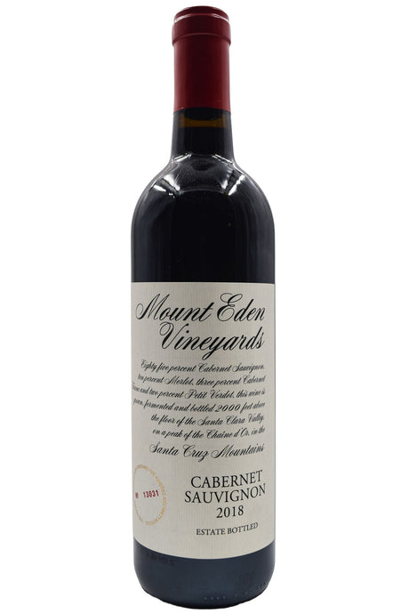 Bottle of Mount Eden Santa Cruz Mountains Estate Cabernet Sauvignon 2018-Red Wine-Flatiron SF