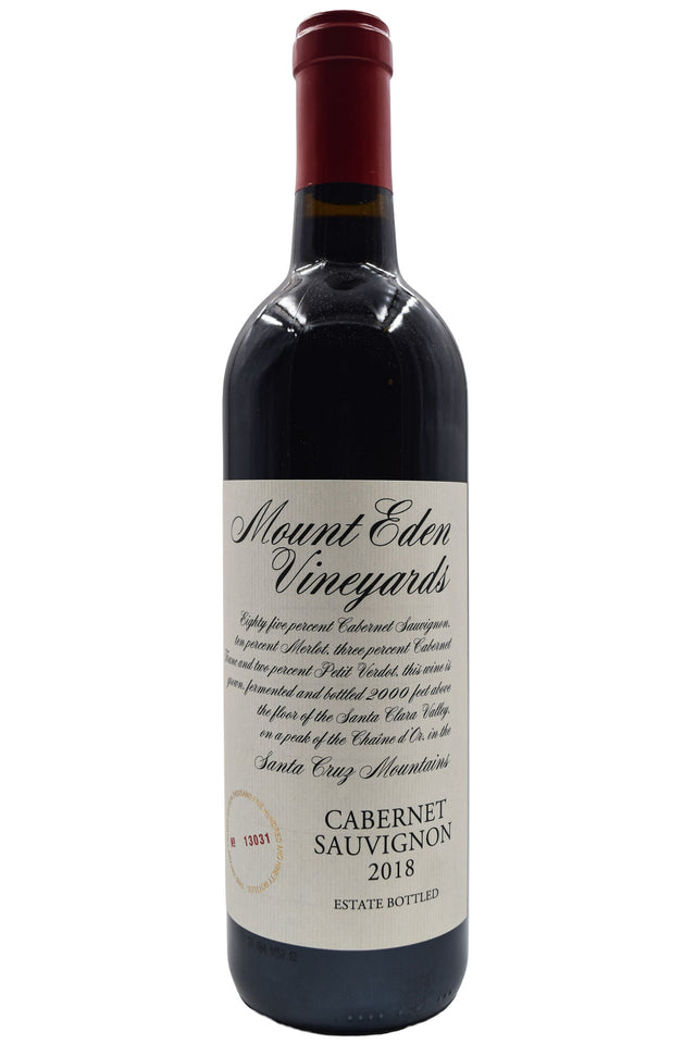 Bottle of Mount Eden Santa Cruz Mountains Estate Cabernet Sauvignon 2018-Red Wine-Flatiron SF