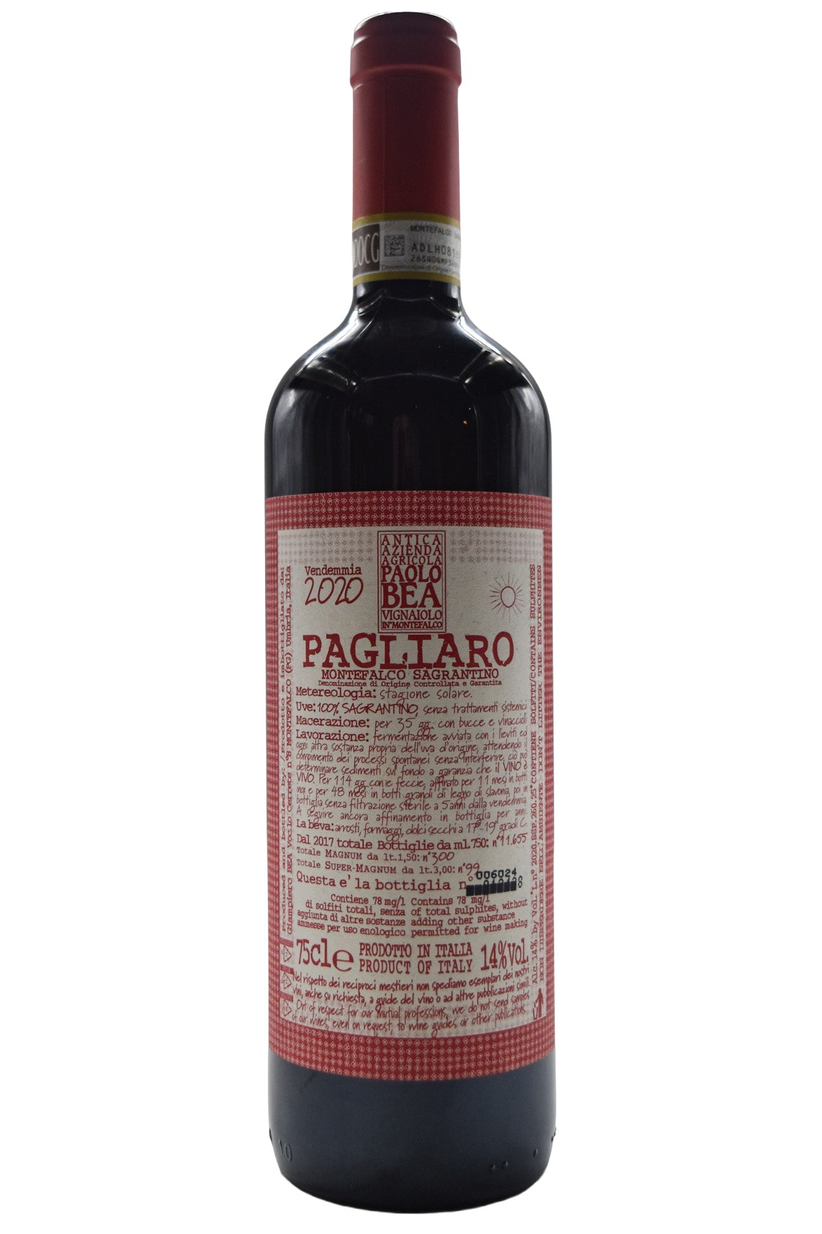 Paolo Bea Montefalco Sagrantino Secco Pagliaro 2020