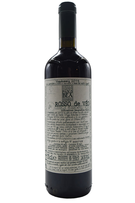 Bottle of Paolo Bea Umbria Rosso de Veo 2019-White Wine-Flatiron SF