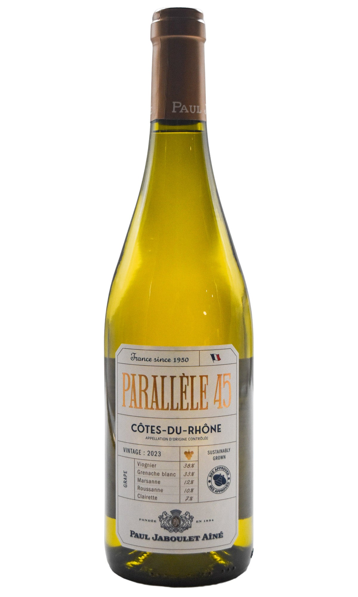 Bottle of Paul Jaboulet Aine Cotes du Rhone Parallele 45 Blanc 2023-White Wine-Flatiron SF