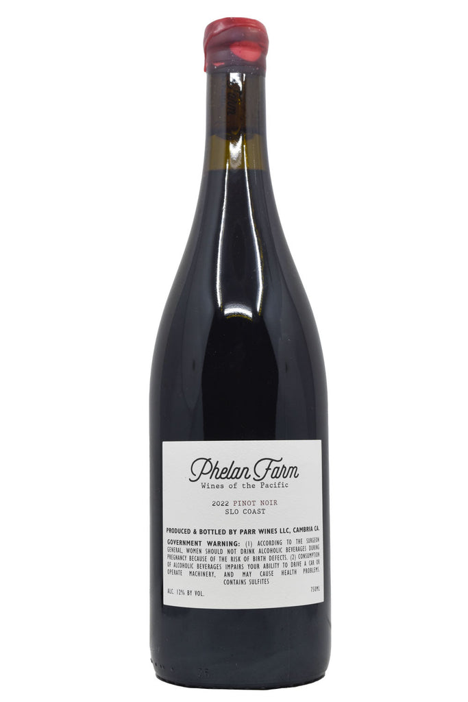 Bottle of Phelan Farm SLO Coast Pinot Noir 2022-Red Wine-Flatiron SF