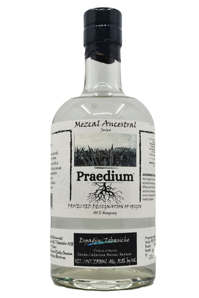 Bottle of Praedium Mezcal Ancestral Joven Espadin/Tobasiche-Spirits-Flatiron SF