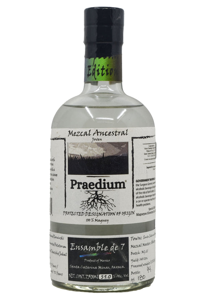 Bottle of Praedium Mezcal Joven Ancestral 7 Agaves Special Edition-Spirits-Flatiron SF