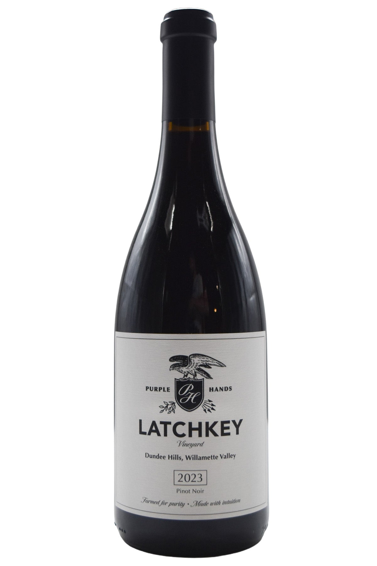 Bottle of Purple Hands Dundee Hills Pinot Noir Latchkey Vineyard 2023-Red Wine-Flatiron SF