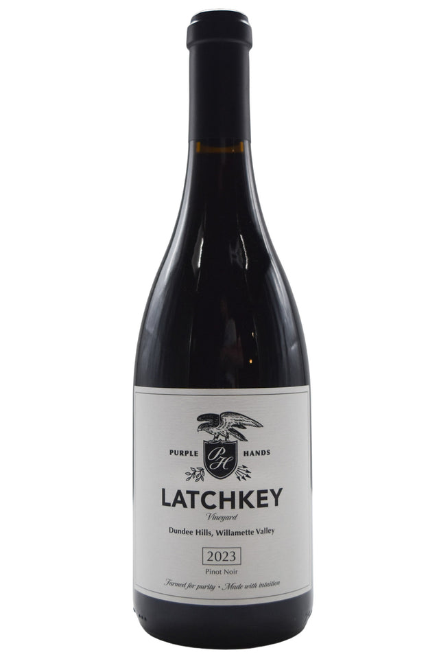 Bottle of Purple Hands Dundee Hills Pinot Noir Latchkey Vineyard 2023-Red Wine-Flatiron SF