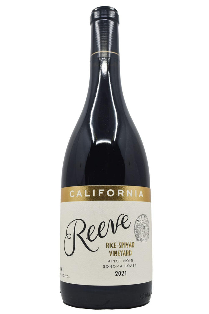 Bottle of Reeve Sonoma Coast Pinot Noir Rice-Spivak Vineyard 2021-Red Wine-Flatiron SF
