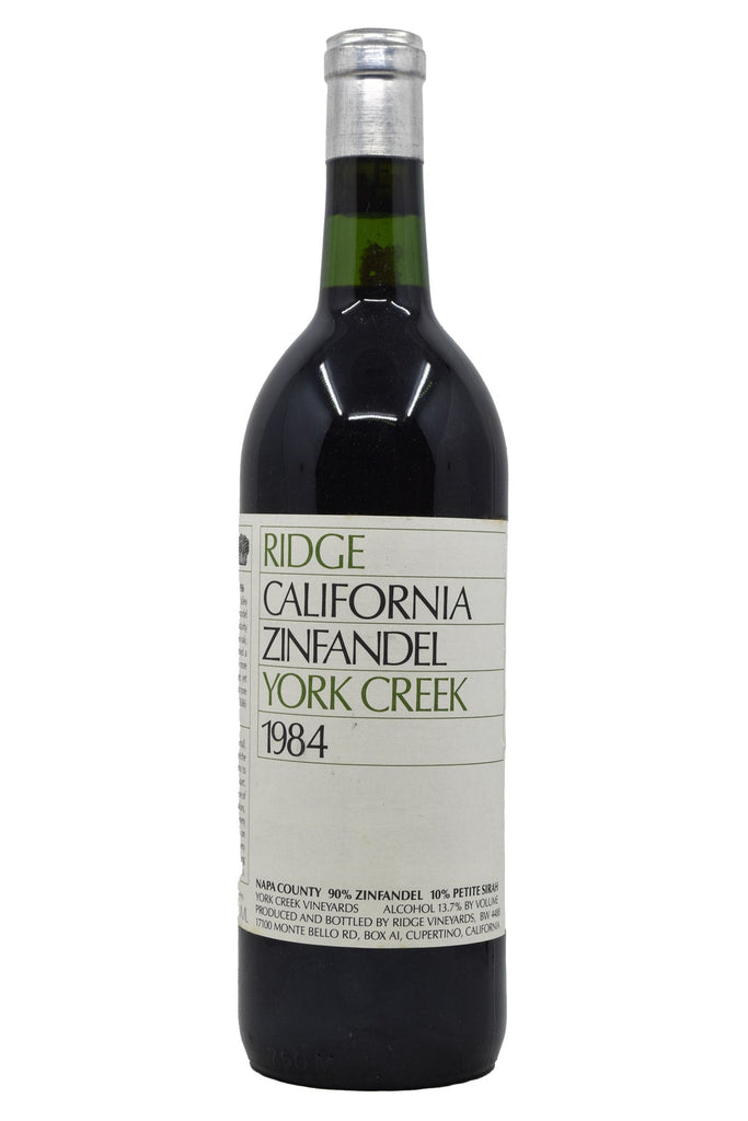 Bottle of Ridge Vineyards California Zinfandel York Creek 1984-Red Wine-Flatiron SF