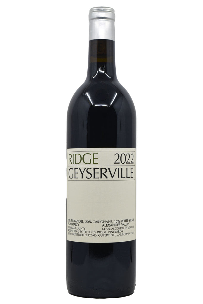 Bottle of Ridge Vineyards Geyserville 2022-Red Wine-Flatiron SF