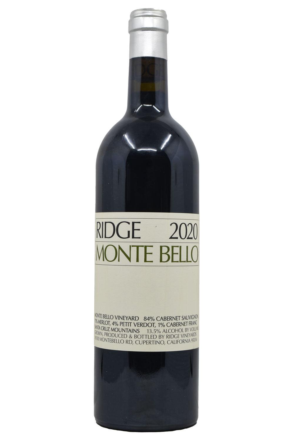 Bottle of Ridge Vineyards Monte Bello 2020-Red Wine-Flatiron SF