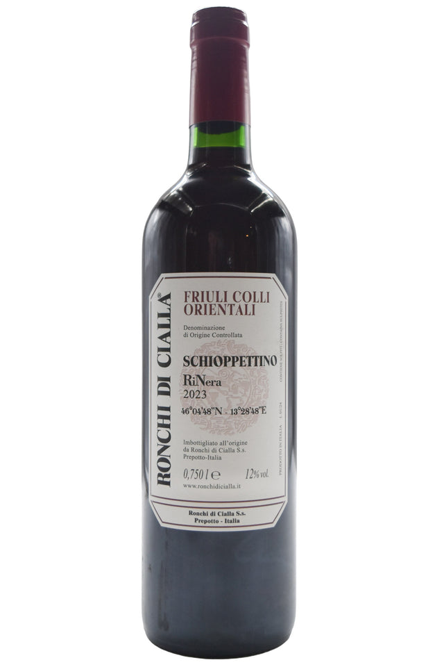 Bottle of Ronchi di Cialla Friuli Colli Orientali Schioppettino RiNera 2023-Red Wine-Flatiron SF