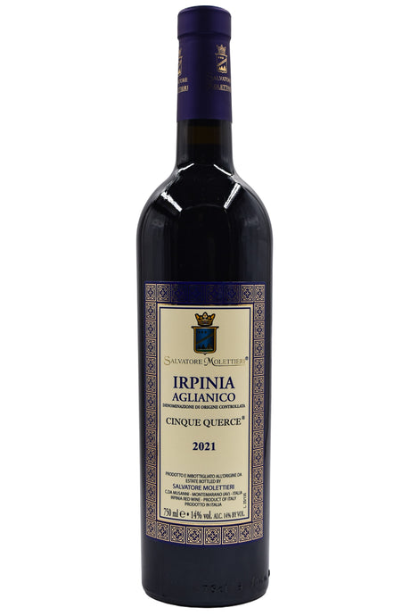 Bottle of Salvatore Molettieri Irpinia Aglianico Cinque Querce 2021-Red Wine-Flatiron SF