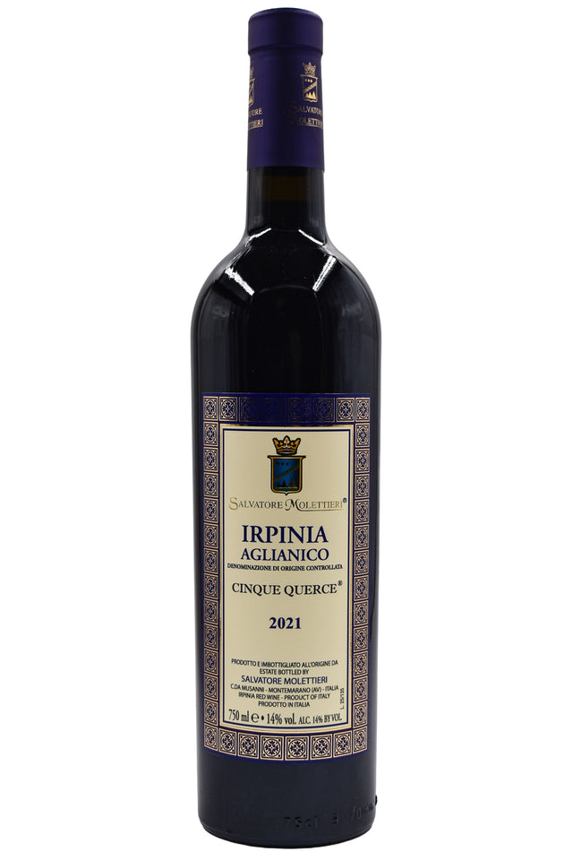 Bottle of Salvatore Molettieri Irpinia Aglianico Cinque Querce 2021-Red Wine-Flatiron SF