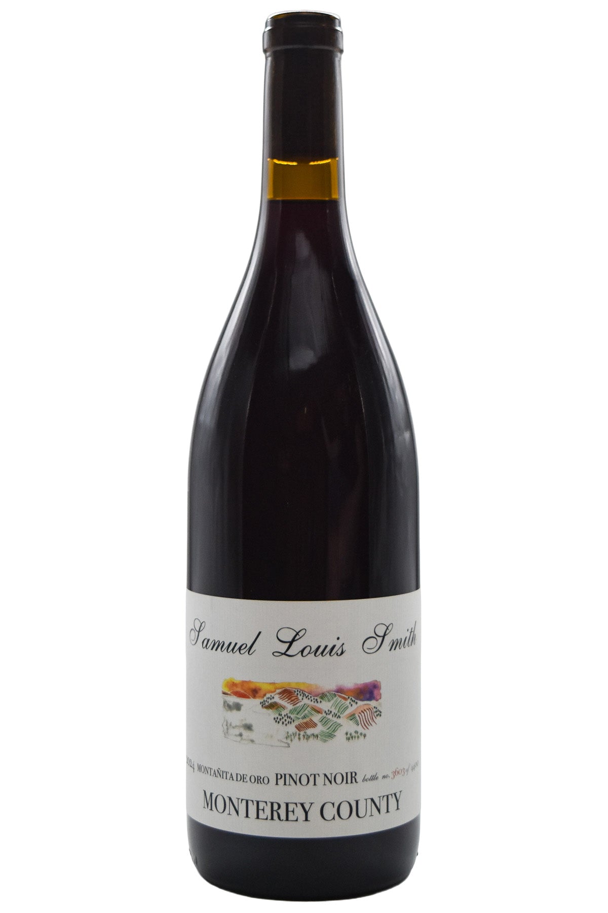 Bottle of Samuel Louis Smith Monterey Pinot Noir Montanita de Oro 2024-Red Wine-Flatiron SF