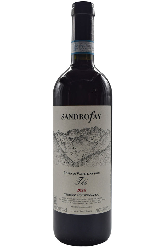 Bottle of Sandro Fay Rosso di Valtellina Tei 2024-Red Wine-Flatiron SF