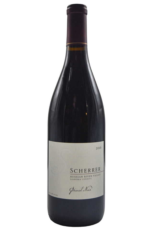 Bottle of Scherrer Winery Russian River Valley Pinot Noir 2016-Red Wine-Flatiron SF