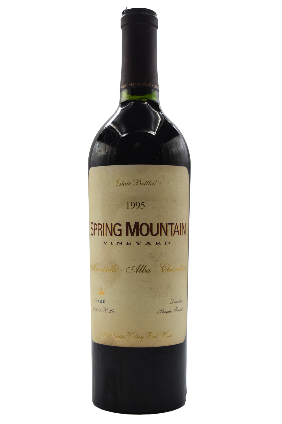 Bottle of Spring Mountain Cabernet Sauvignon Miravalle Alba Chevalier 1995-Red Wine-Flatiron SF