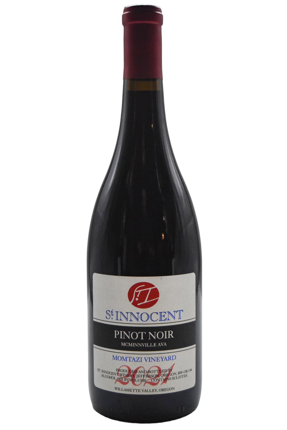 Bottle of St. Innocent Willamette Valley McMinnville Pinot Noir Momtazi Vineyard 2021-Red Wine-Flatiron SF