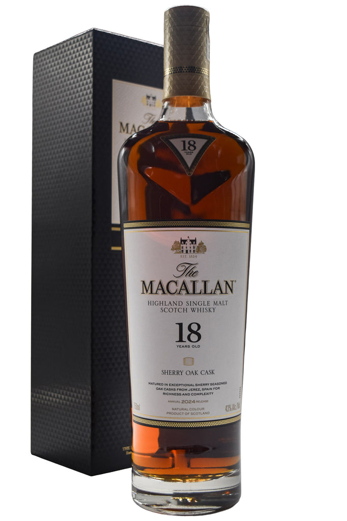Bottle of The Macallan 18 Year Sherry Oak Cask Single Malt Whisky-Spirits-Flatiron SF