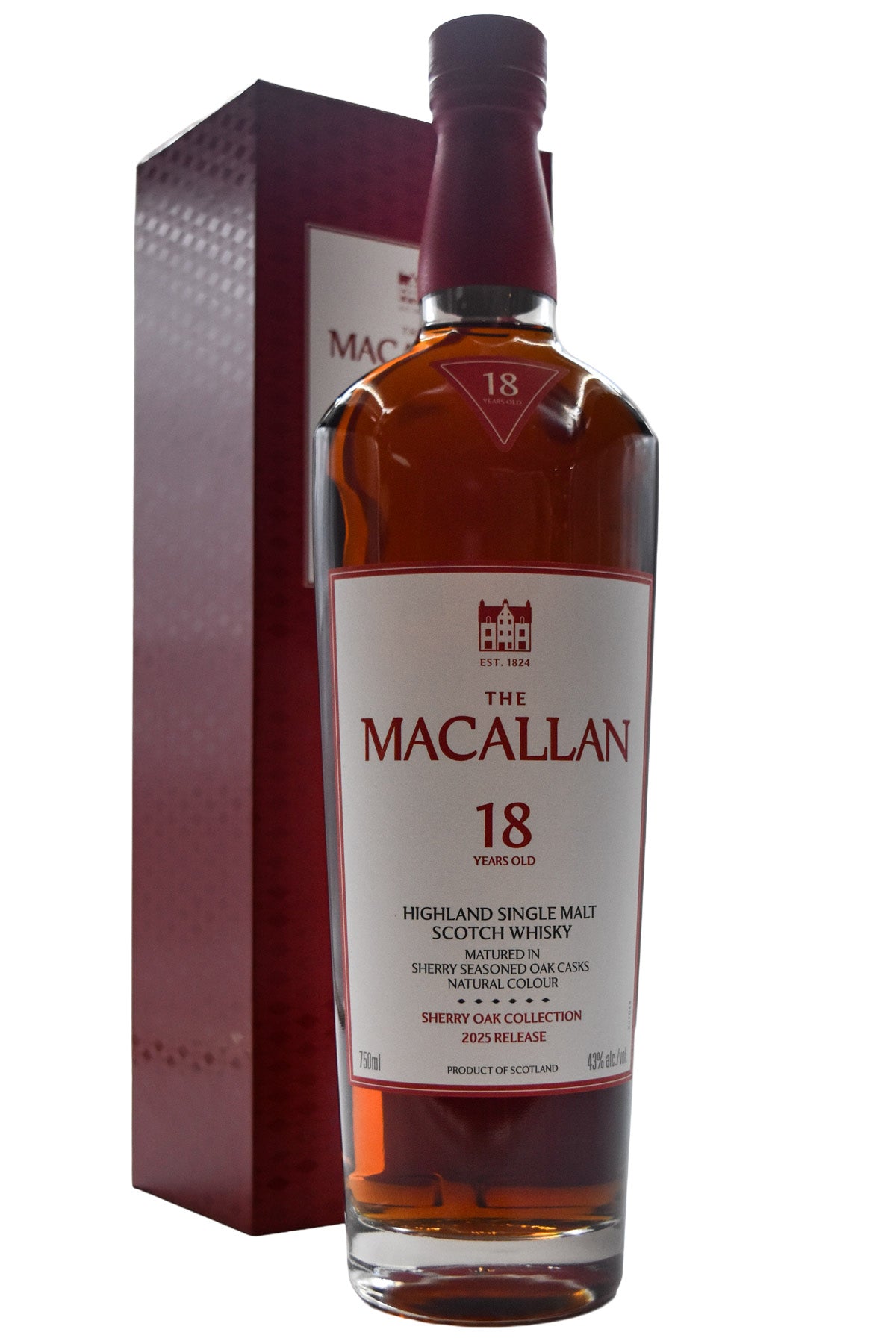 Bottle of The Macallan 18 Year Sherry Oak Cask Single Malt Whisky-Spirits-Flatiron SF