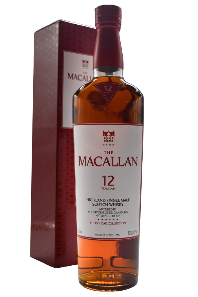 Bottle of The Macallan Single Malt Scotch 12 Year Sherry Oak Cask-Spirits-Flatiron SF