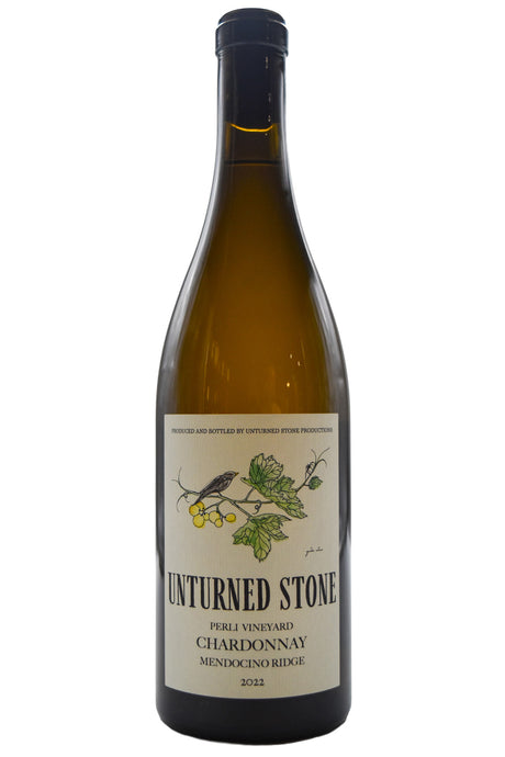 Bottle of Unturned Stone Mendocino Ridge Chardonnay Perli Vineyard 2022-White Wine-Flatiron SF