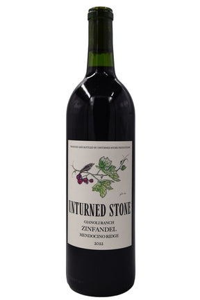 Bottle of Unturned Stone Mendocino Ridge Zinfandel Spider Chase Gianoli Ranch 2022-Red Wine-Flatiron SF